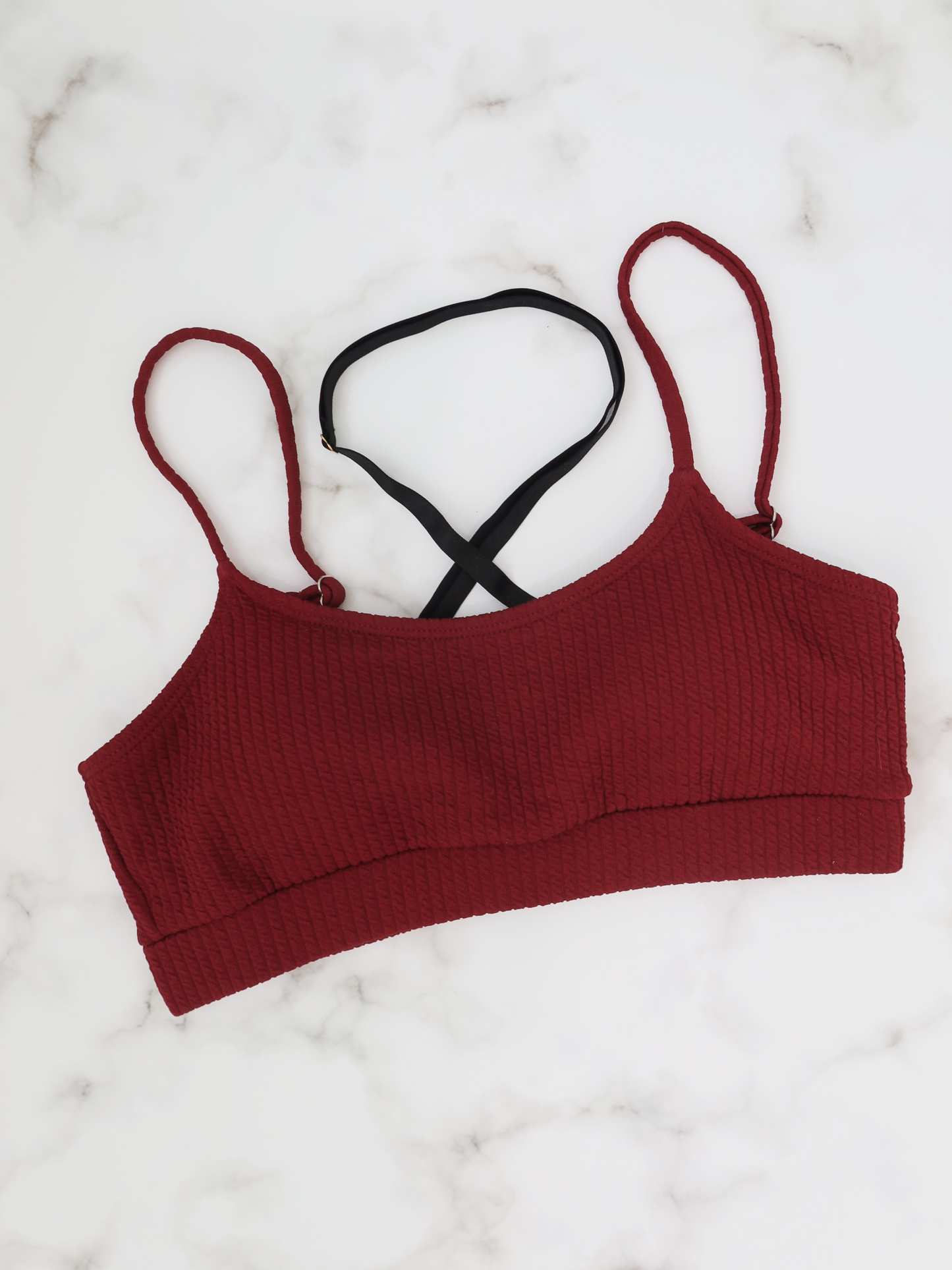 Texture Ribbed Top (Burgundy)